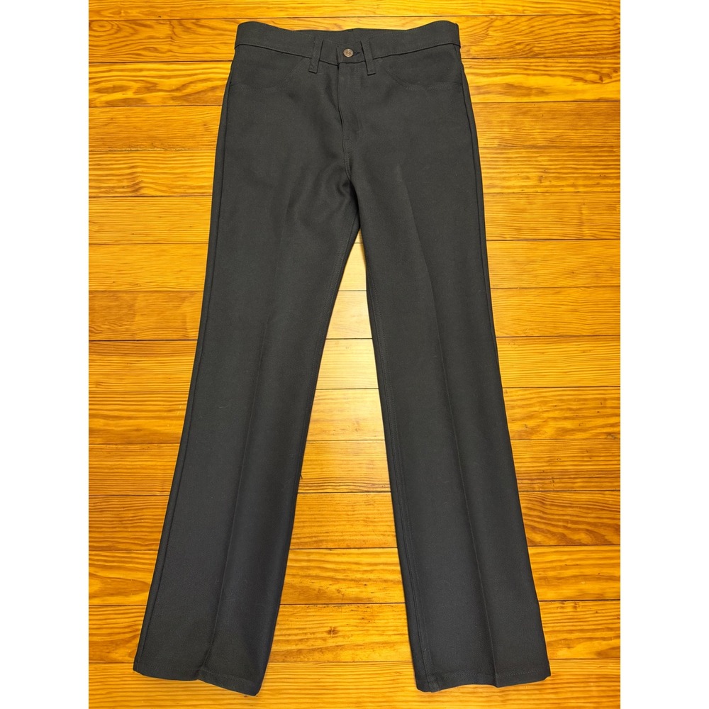 Vintage Levis Action Slacks Pants Mens 31x32 Black Dacron Polyester Dress 90s